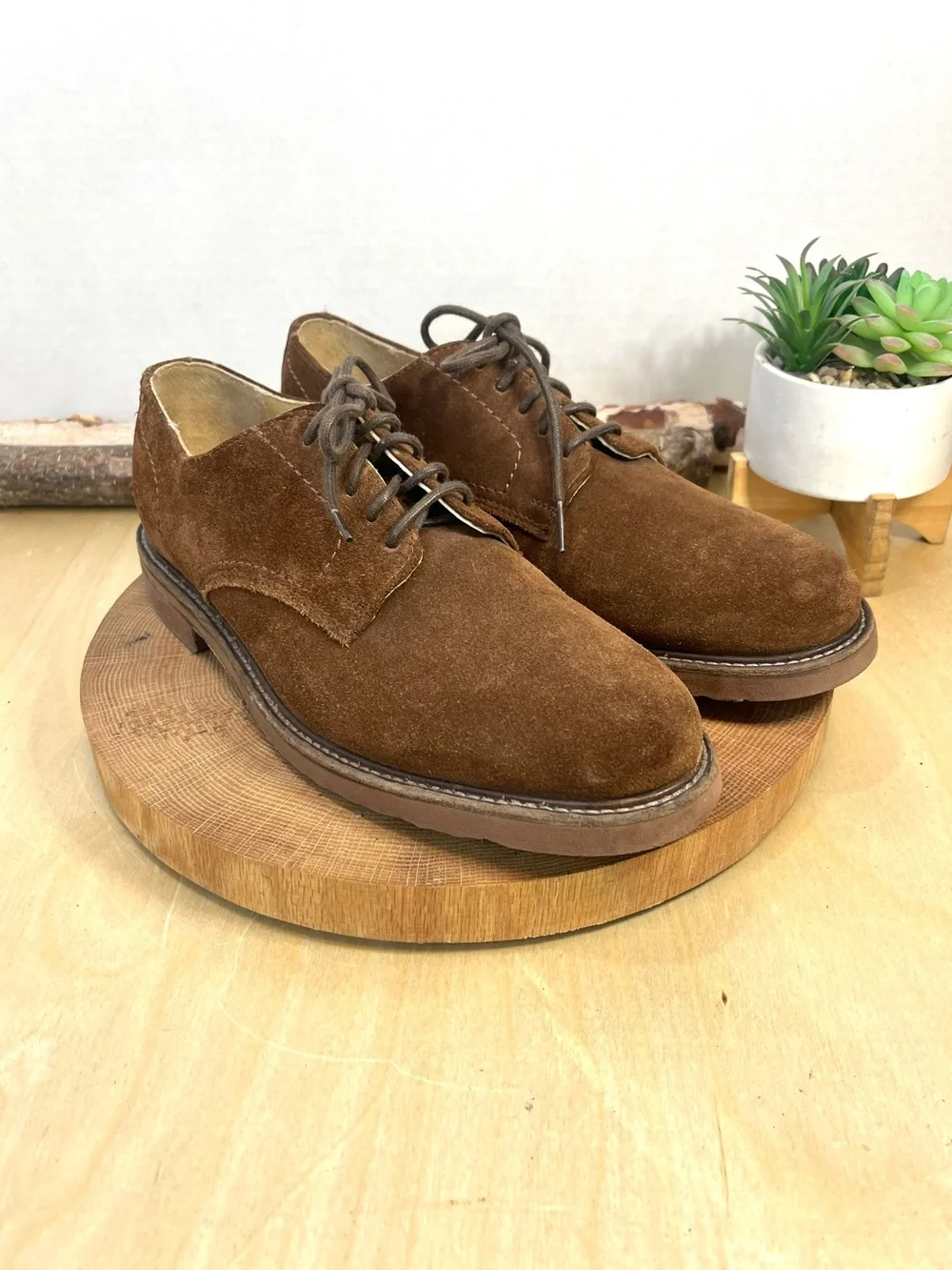 Vintage Frye Brown Suede Oxford Shoes Made in Mexico – Men's Size 8.5D – Preppy